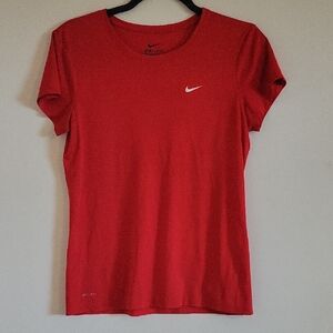 Nike Red Fitted Short Sleeve Tee